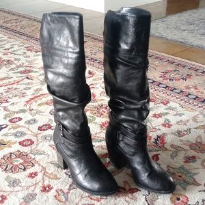 Diba Ladies Tall/Knee Length Heeled Boots Size 10M Faux Leather